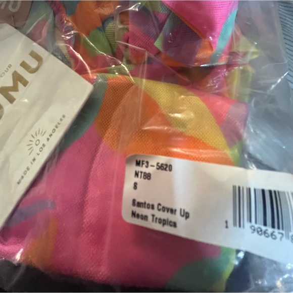 NWT SHOW ME YOUR MUMU Santos Tropical Neon Leaf Print Maxi Cover-Up Dress - Picture 8 of 10